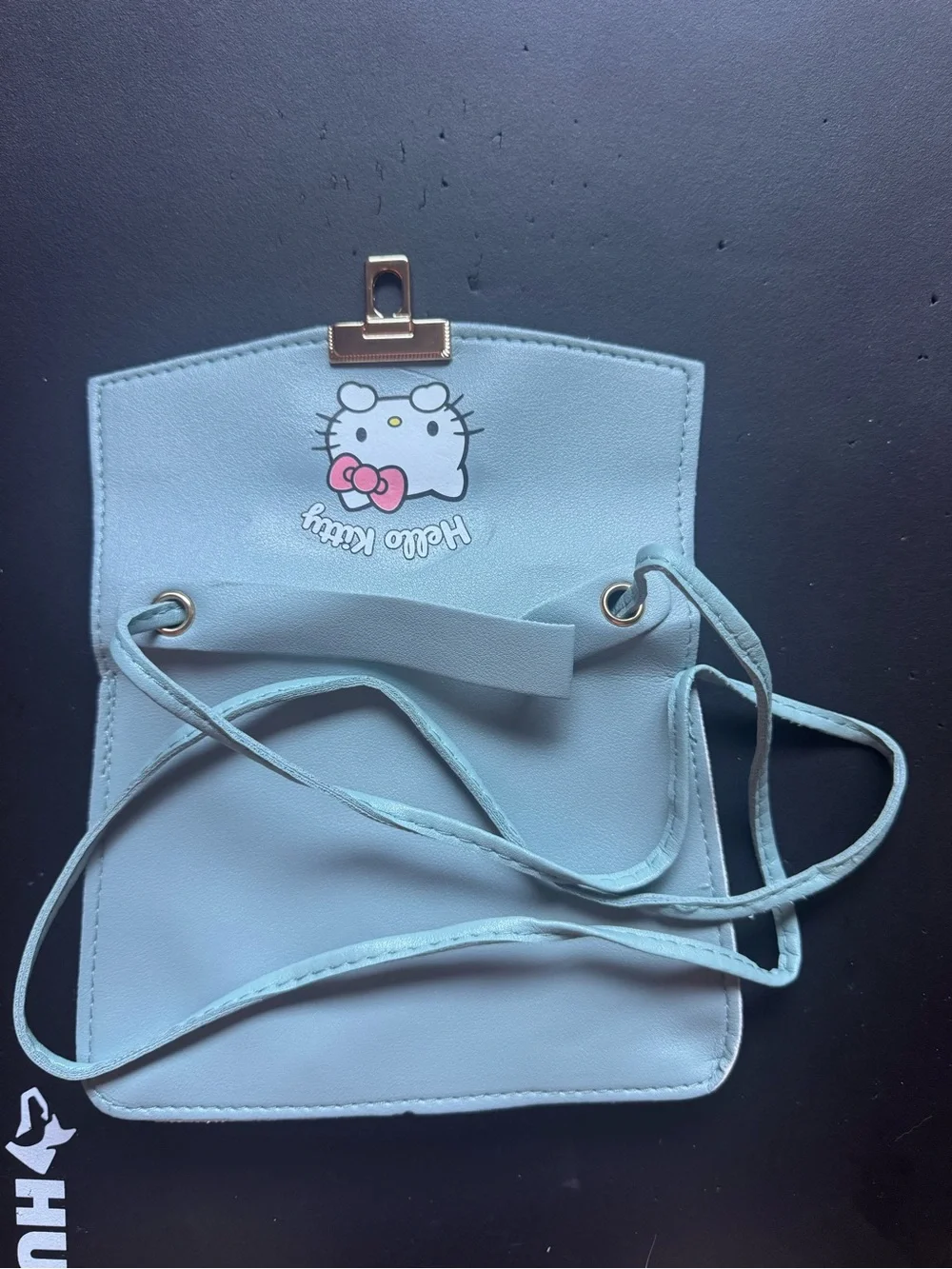 Hello Kitty Light Blue & White Kids Shoulder Bag with Pink Bow Accent